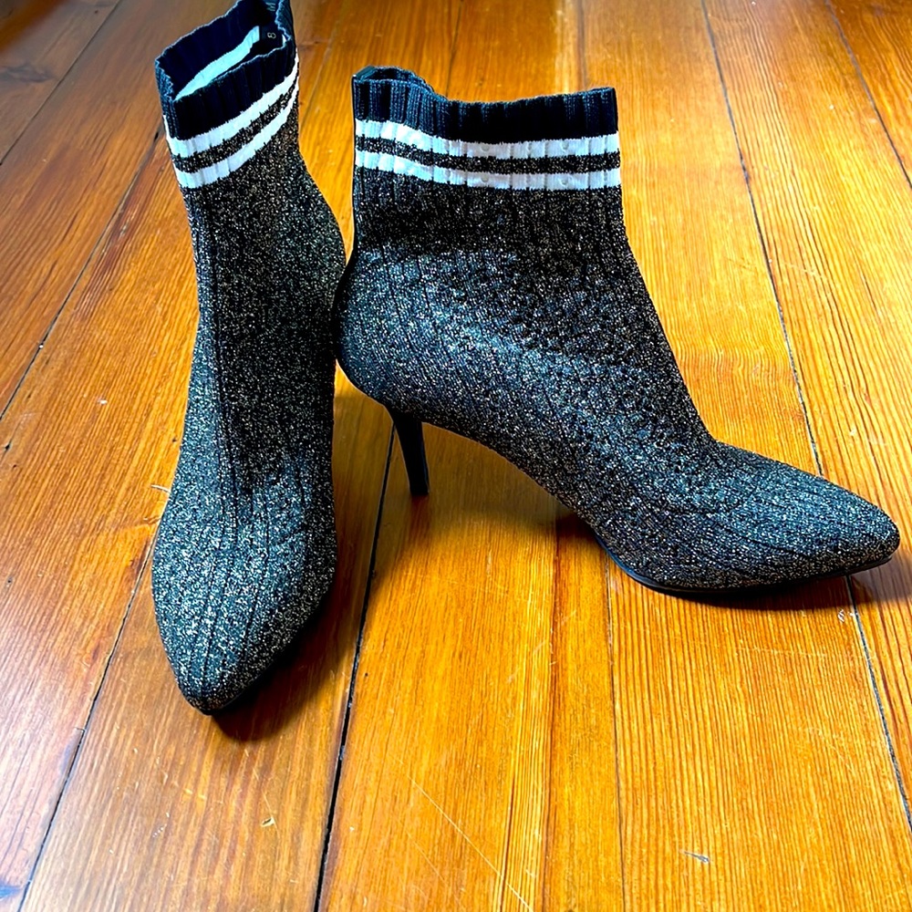 Stuart weitzman metallic sock booties